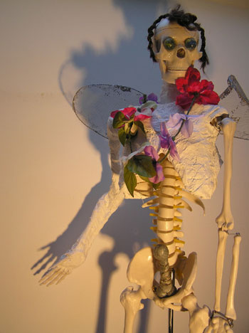 Angela Read Art, SKelly a sculptural assemblage inspired by Mexico's day of the dead